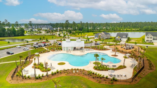 627 Macintyre Cir, Summerville, SC 29486 - community pool with a water view, a forest view, and a patio