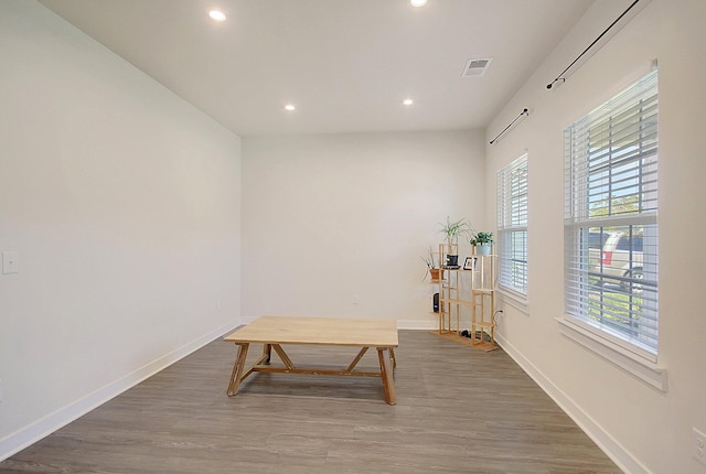 miscellaneous room with hardwood / wood-style floors