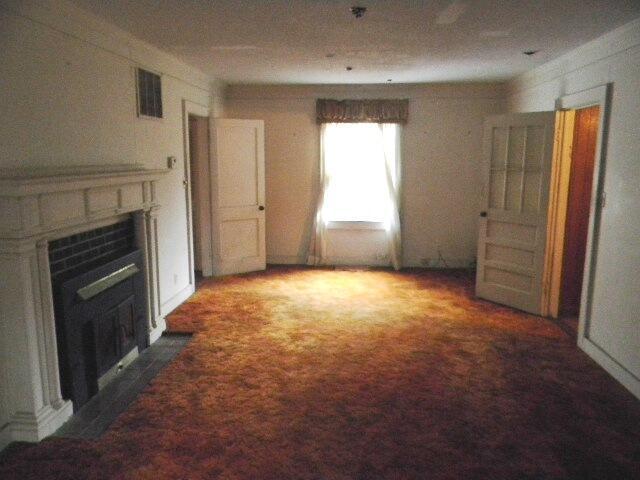 unfurnished living room with carpet floors