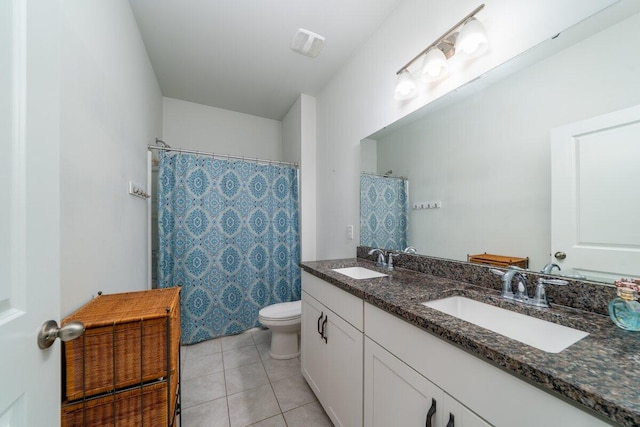 1630 Mermentau St, Mount Pleasant, SC 29466 - full bathroom with double vanity, tile patterned floors, and a shower with shower curtain