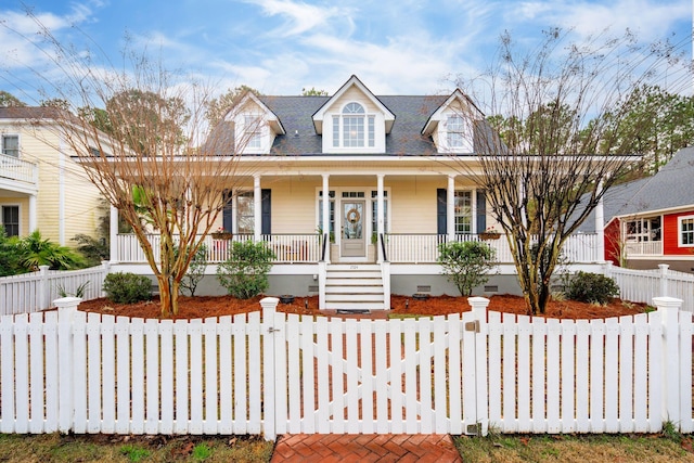 view of front of home featuring covered porch