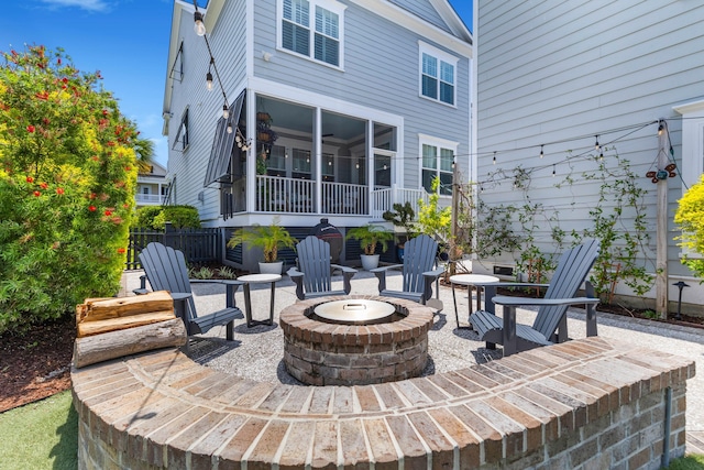 1530 Willtown St, Daniel Island, SC 29492 - view of patio featuring an outdoor fire pit
