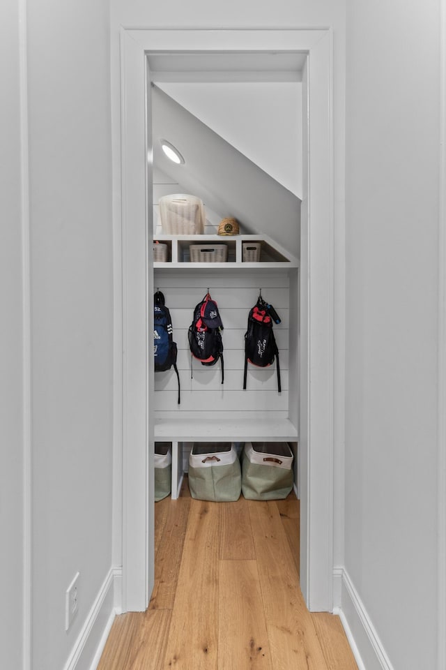 1530 Willtown St, Daniel Island, SC 29492 - mudroom featuring wood finished floors and baseboards