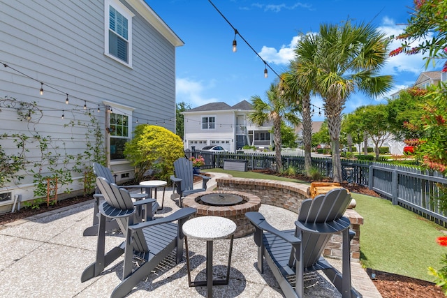 1530 Willtown St, Daniel Island, SC 29492 - fenced backyard featuring a fire pit and a patio area