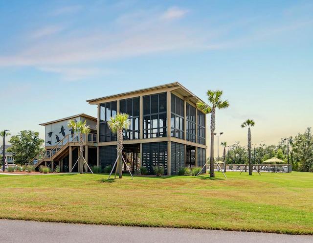 1530 Willtown St, Daniel Island, SC 29492 - rear view of property featuring a deck, stairway, and a yard