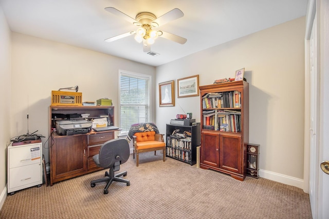 116 Holbrook Ln, Goose Creek, SC 29445 - office with light carpet, ceiling fan, and baseboards