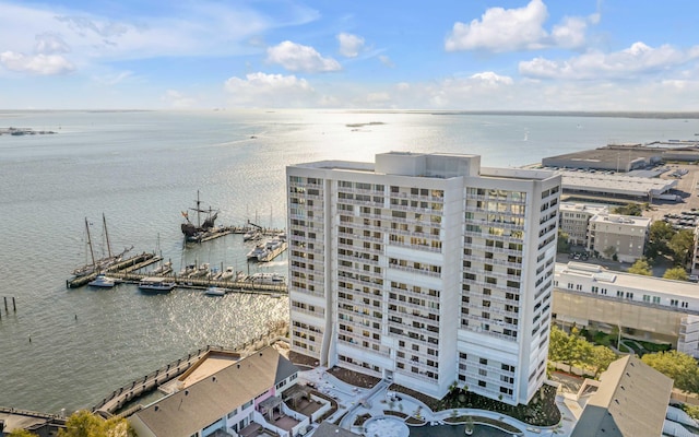 330 Concord St Unit 18F, Charleston, SC 29401 - drone / aerial view featuring a water view