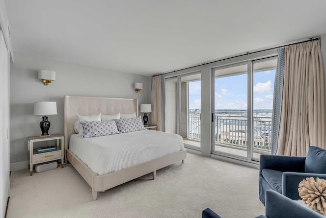 330 Concord St Unit 18F, Charleston, SC 29401 - bedroom featuring light carpet and access to exterior