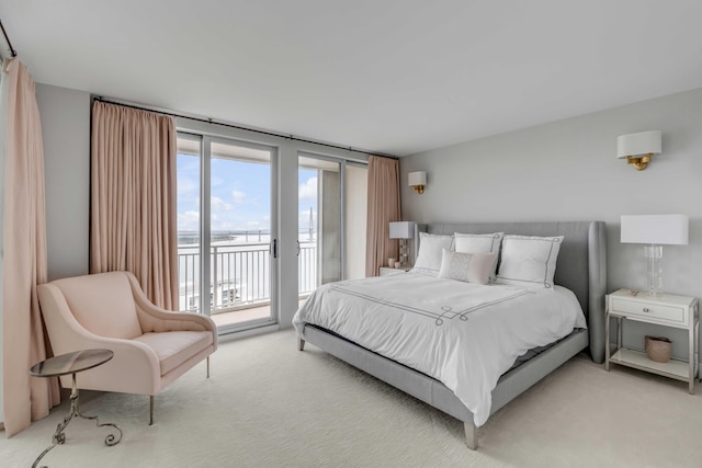 330 Concord St Unit 18F, Charleston, SC 29401 - bedroom with light carpet, access to outside, and multiple windows