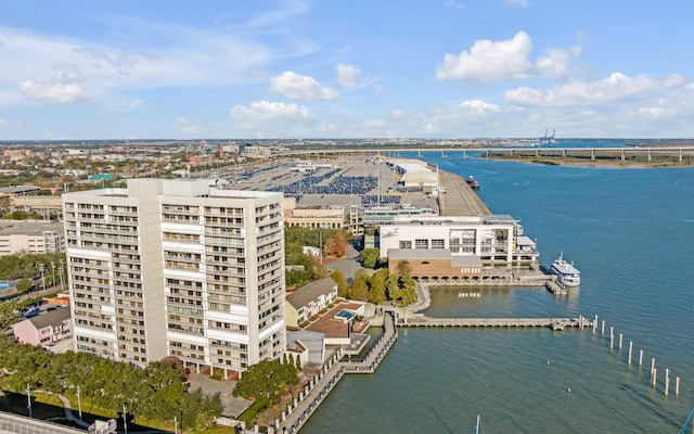 330 Concord St Unit 18F, Charleston, SC 29401 - birds eye view of property featuring a water view