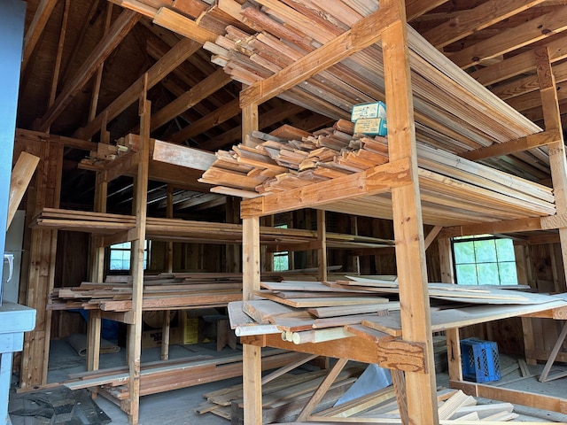 view of unfinished attic