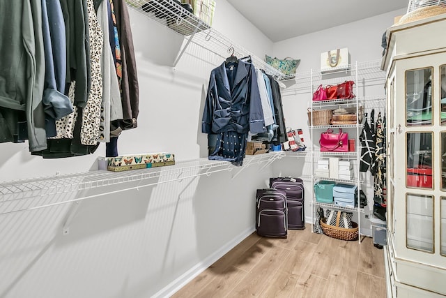 spacious closet with wood-type flooring