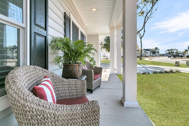 view of patio with covered porch