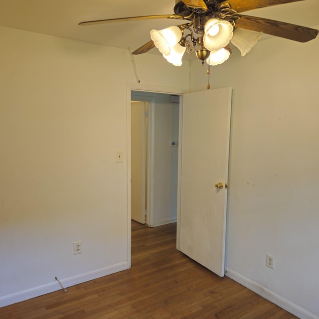 1601 Westmoreland Ave, Charleston, SC 29412 - spare room featuring a ceiling fan, wood finished floors, and baseboards