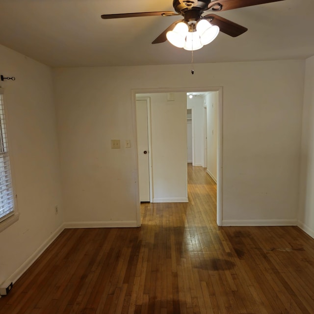 1601 Westmoreland Ave, Charleston, SC 29412 - empty room with hardwood / wood-style flooring, ceiling fan, and baseboards