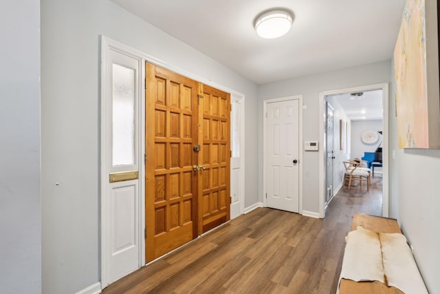 foyer with hardwood / wood-style floors