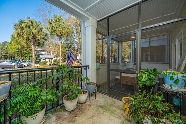 balcony featuring a porch