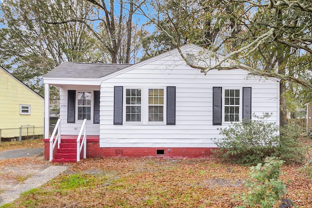 view of bungalow-style home