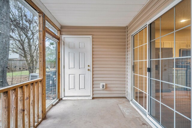 view of unfurnished sunroom