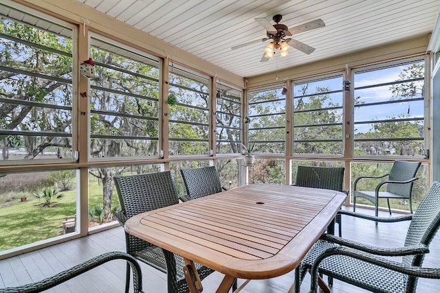 4702 Blockhouse Ln, Hollywood, SC 29449 - sunroom / solarium with ceiling fan and outdoor dining space