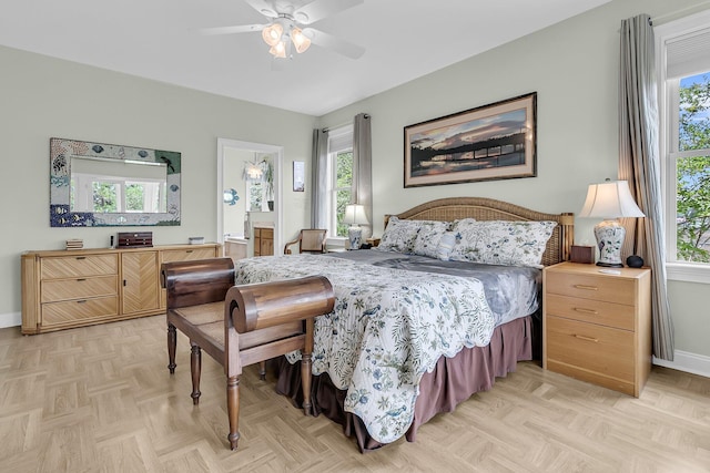 4702 Blockhouse Ln, Hollywood, SC 29449 - bedroom with multiple windows, baseboards, and a ceiling fan