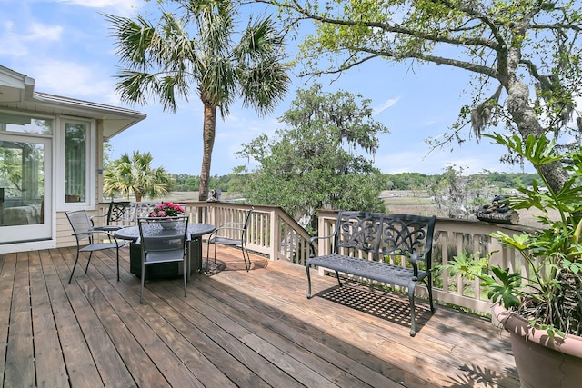 4702 Blockhouse Ln, Hollywood, SC 29449 - wooden terrace featuring outdoor dining area