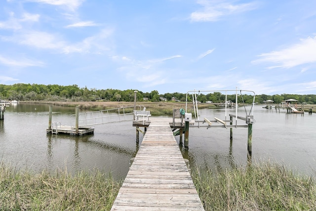 4702 Blockhouse Ln, Hollywood, SC 29449 - dock area featuring a water view and boat lift