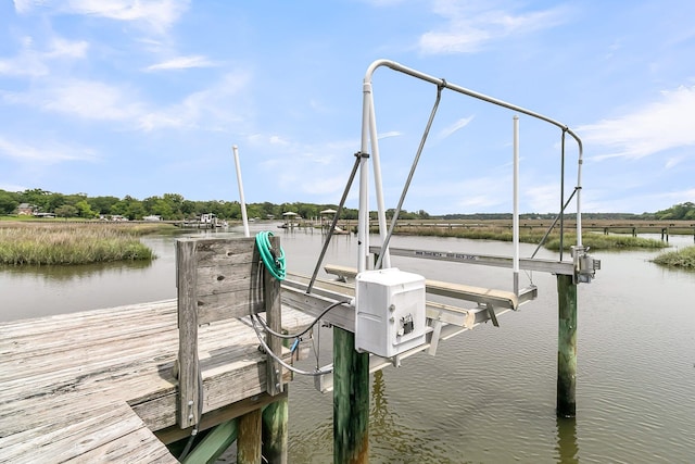 4702 Blockhouse Ln, Hollywood, SC 29449 - dock area featuring boat lift and a water view