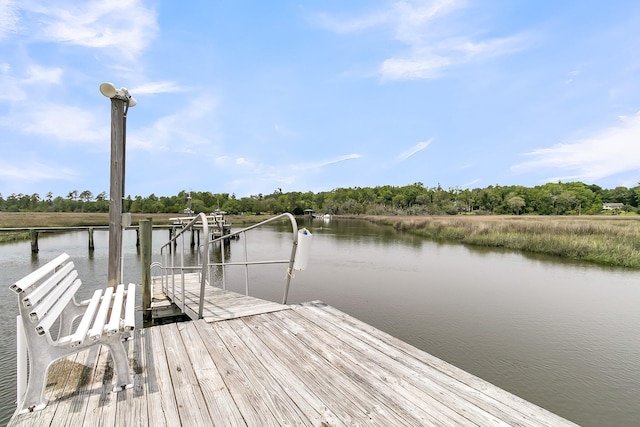 4702 Blockhouse Ln, Hollywood, SC 29449 - dock area with a water view and view of scattered trees