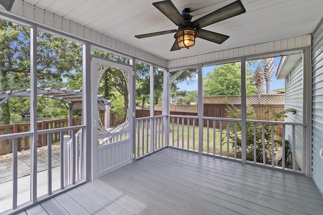 1245 Lakefront Dr, Charleston, SC 29412 - unfurnished sunroom with ceiling fan