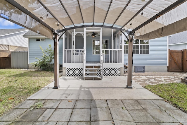 1245 Lakefront Dr, Charleston, SC 29412 - covered porch featuring a ceiling fan
