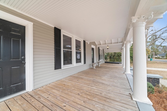 view of wooden deck