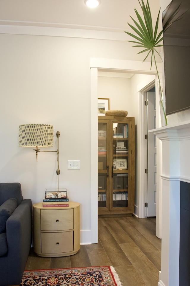 1723 Bolden Dr, Mount Pleasant, SC 29466 - sitting room with dark wood-style flooring and baseboards