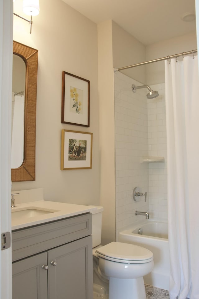 1723 Bolden Dr, Mount Pleasant, SC 29466 - bathroom with vanity, toilet, and shower / tub combo with curtain