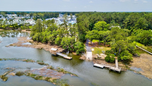 1723 Bolden Dr, Mount Pleasant, SC 29466 - drone / aerial view of a large body of water and a heavily wooded area