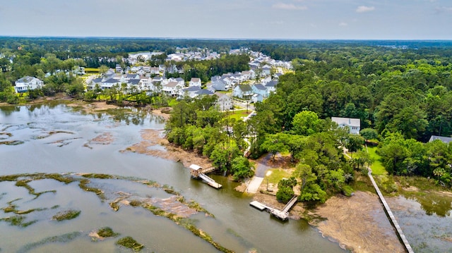 1723 Bolden Dr, Mount Pleasant, SC 29466 - aerial overview of property's location with a forest and a nearby body of water