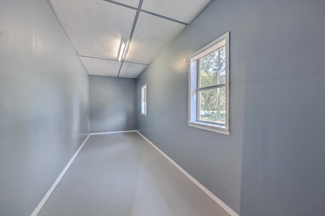 interior space with concrete floors