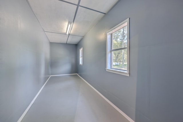 interior space with concrete floors