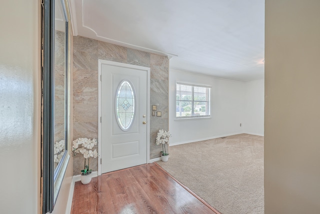 entryway with light wood-type flooring