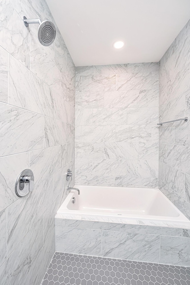 bathroom with tile patterned floors