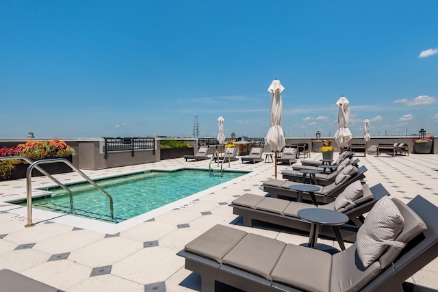 view of pool with a patio