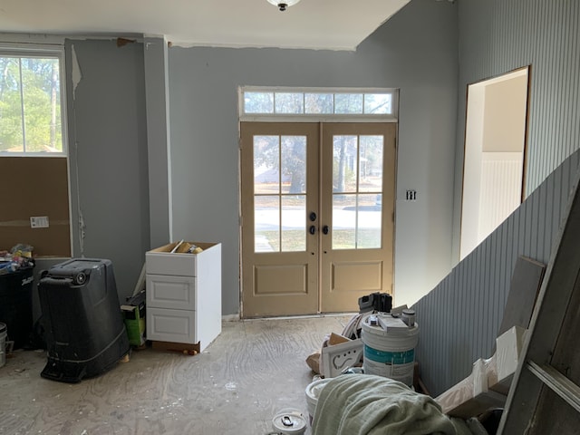 doorway to outside with french doors