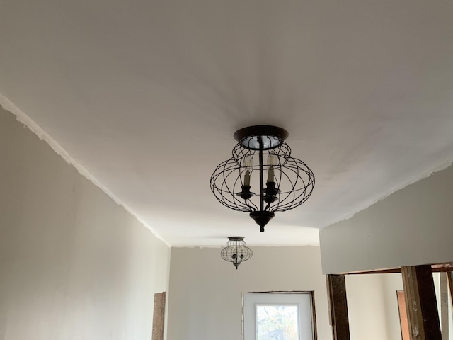 details with a notable chandelier