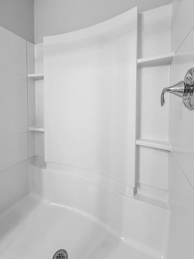 interior space with walk in shower