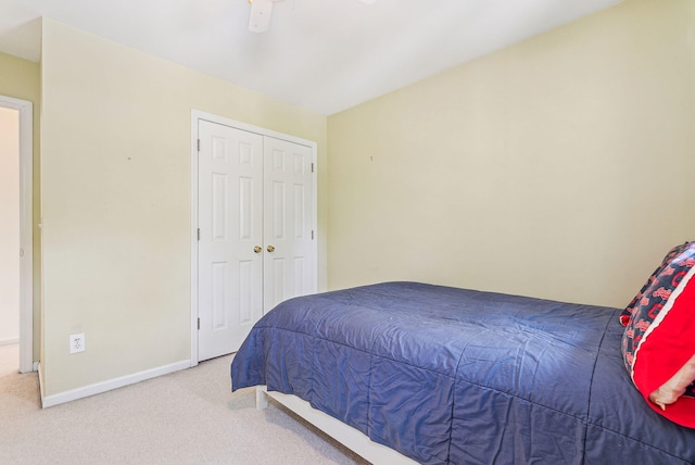 174 Revetment Ln, Mount Pleasant, SC 29464 - carpeted bedroom featuring baseboards, a closet, and ceiling fan