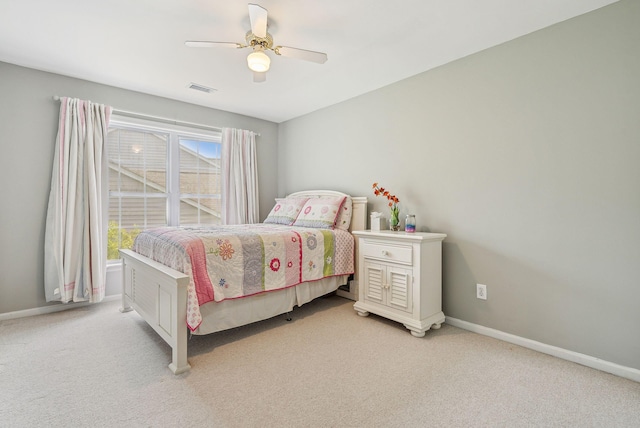 174 Revetment Ln, Mount Pleasant, SC 29464 - bedroom with light colored carpet, baseboards, and a ceiling fan