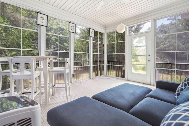 174 Revetment Ln, Mount Pleasant, SC 29464 - sunroom featuring a ceiling fan