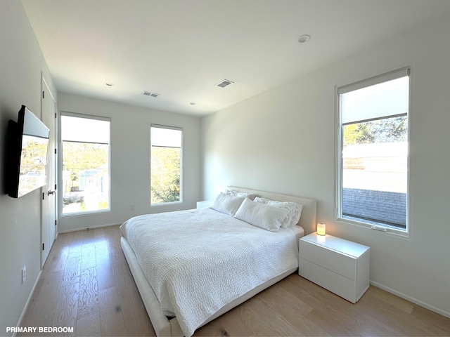 bedroom featuring light hardwood / wood-style floors