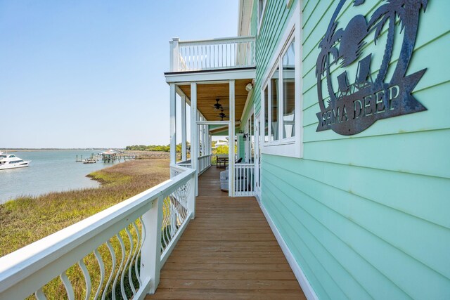 68 W 9th St Unit B, Folly Beach, SC 29439 - exterior space with a water view and ceiling fan
