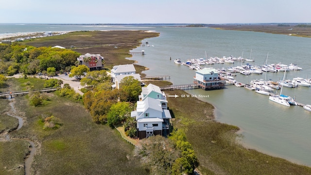 68 W 9th St Unit B, Folly Beach, SC 29439 - bird's eye view featuring a water view